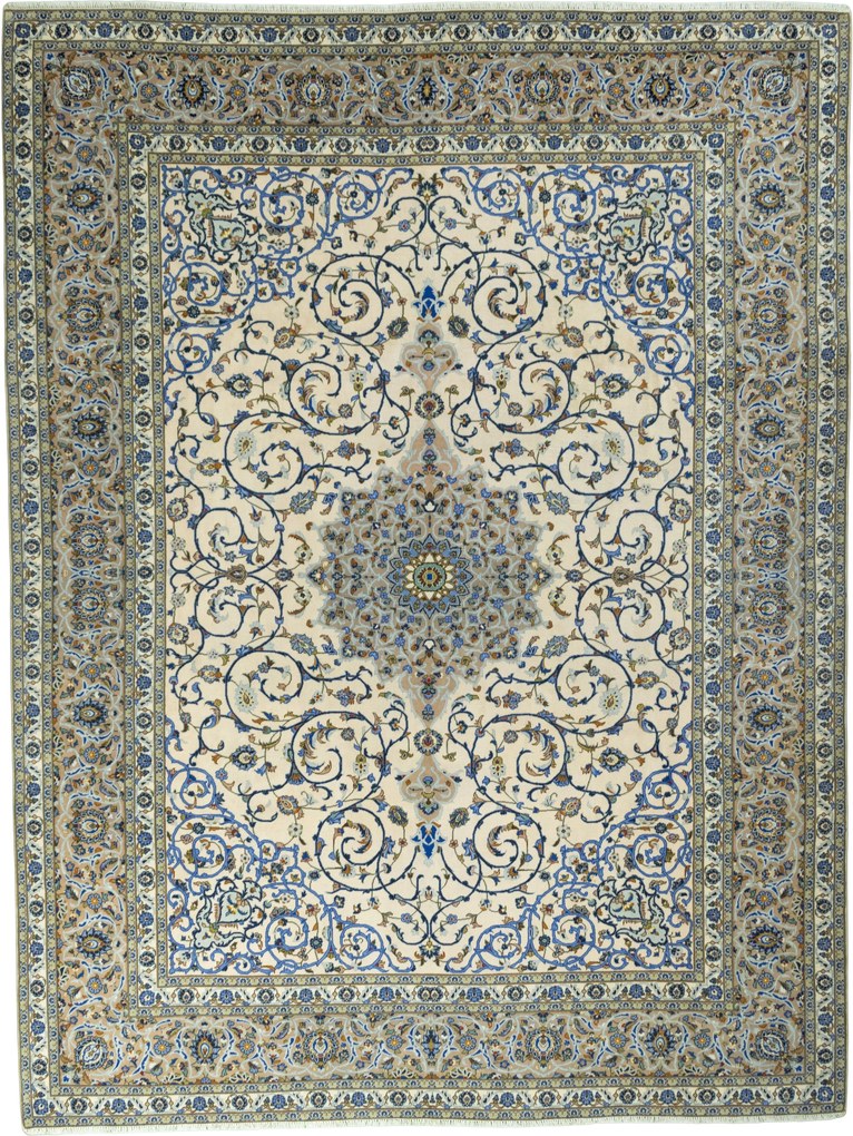 Kashan Tappeto 300x400 Beige (Iran) Annodato A Mano