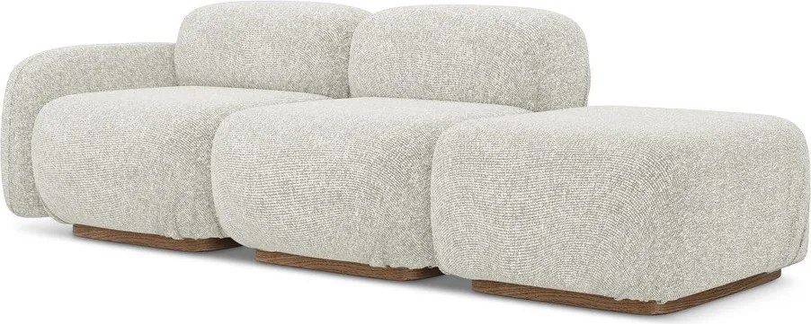 Chaise lounge componibile color crema (con penisola a sinistra) Ailani – Makamii