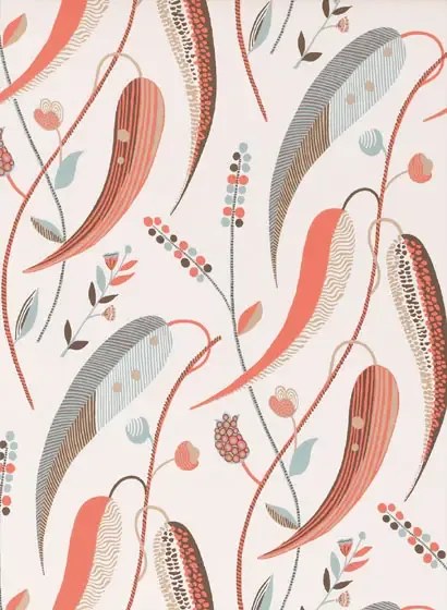 Tapete Colbert von Nina Campbell - Coral/ Aqua