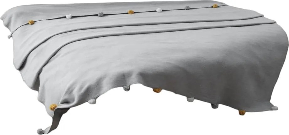 Copriletto grigio in vello 150x200 cm Pom Pom – Mijolnir
