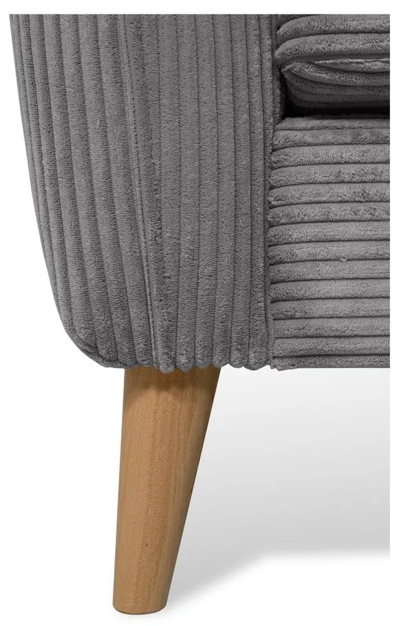 Divano angolare in velluto a coste grigio scuro (angolo destro) Paris - Scandic