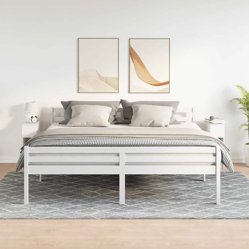 Comodini con cassetto 2 pz bianco 20x36x60 cm