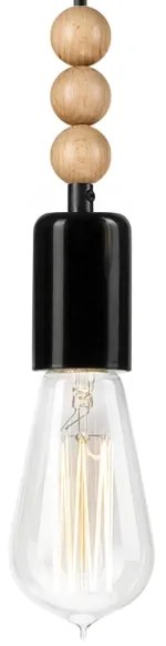 Lampadario a cavo SIMON 1xE27/60W/230V nero/rovere