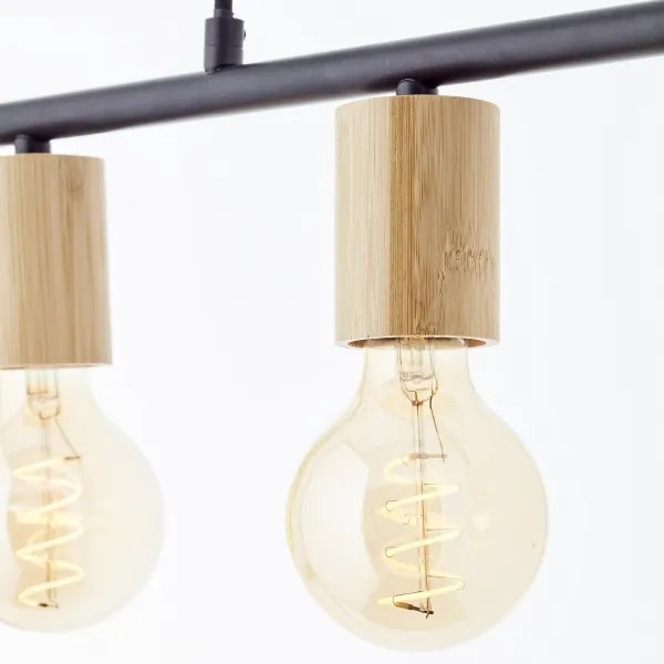 Brilliant - Lampadario a sospensione KERRY su cavo 5xE27/40W/230V nero/bambù