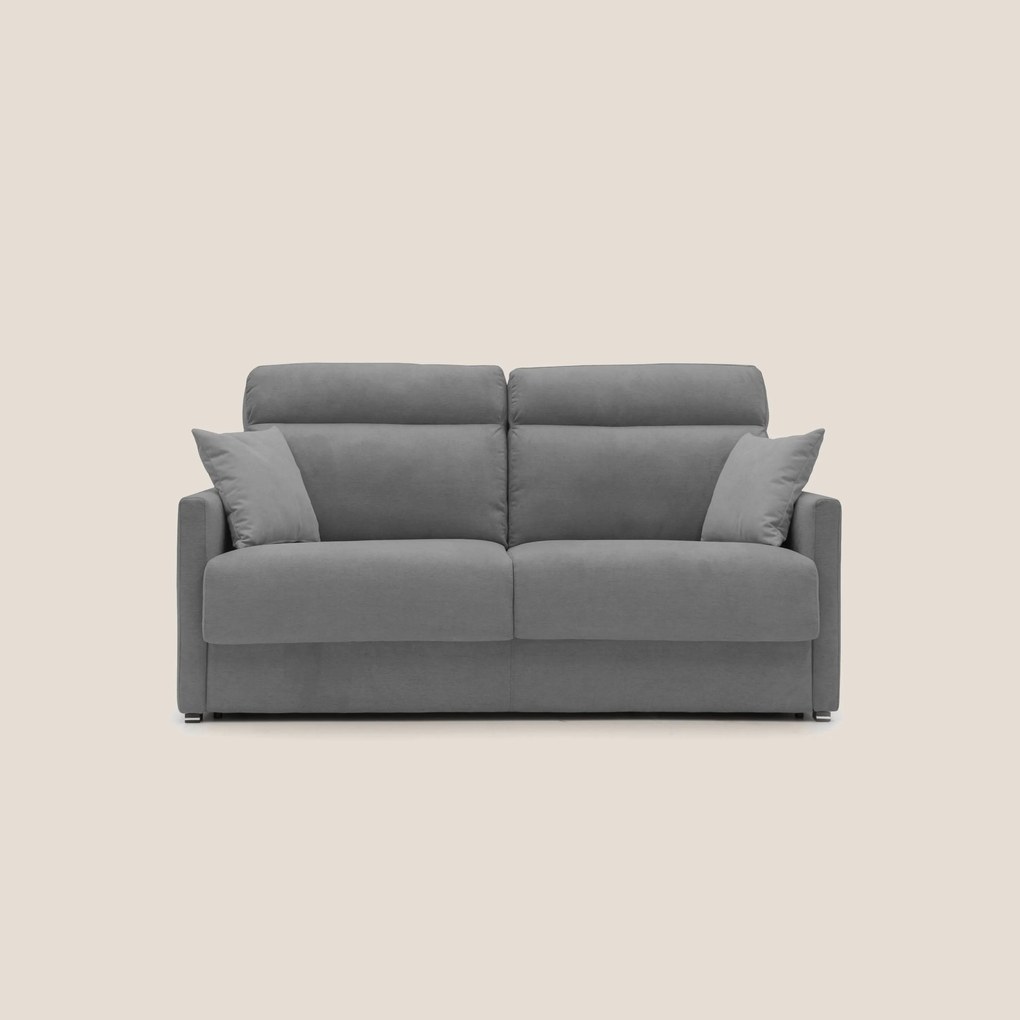 Margot Divano letto matrimoniale con schienale morbido alto in tessuto T02 grigio