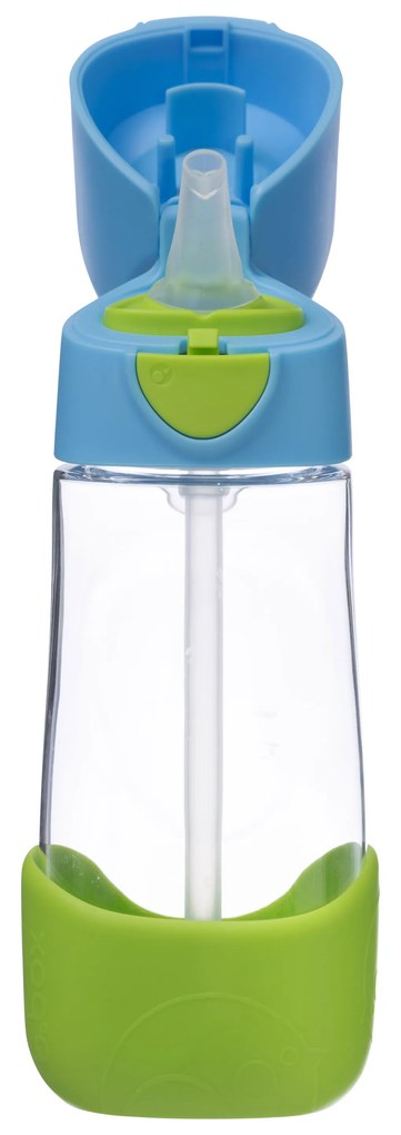 Bottiglia con cannuccia 450 ml – blu/verde