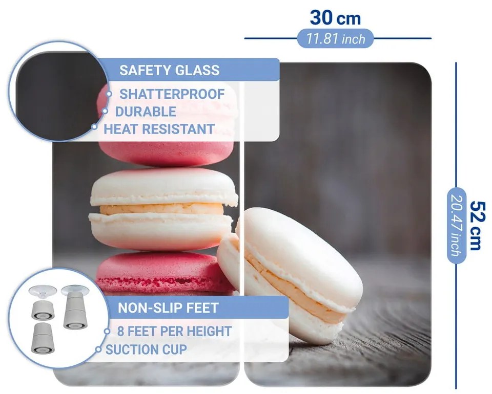 Set di 2 copri stufe in vetro, 52 x 30 cm Macarons - Wenko