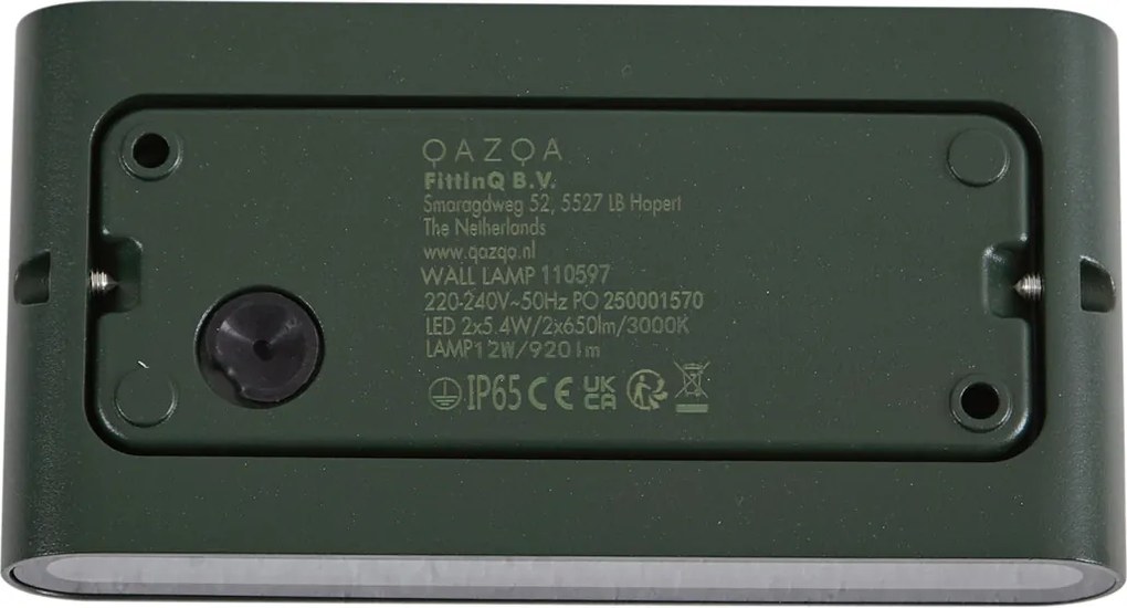 Lampada da parete moderna da esterno verde scuro 17,5 cm con LED IP65 - Batt