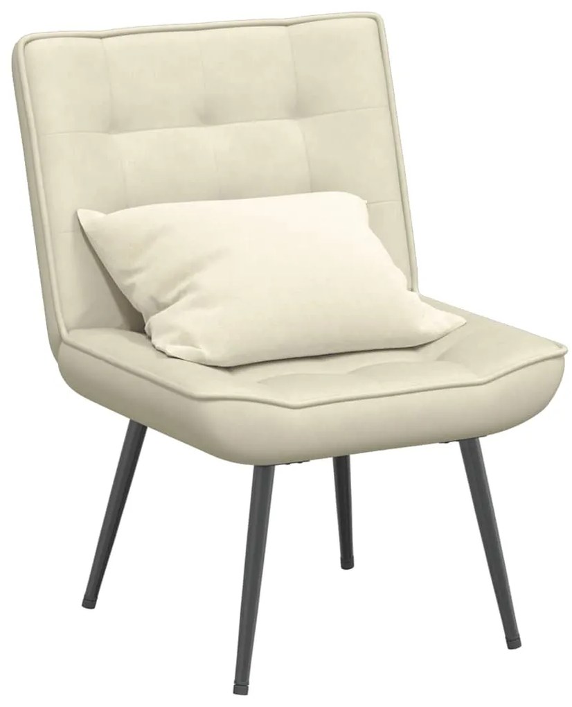 Poltrona Relax 64x74x84 Cm Crema İn Velluto /