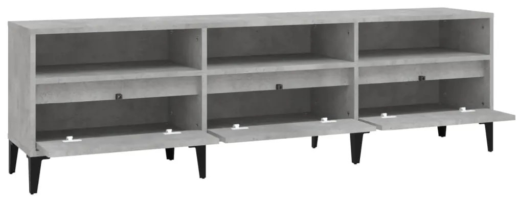 Mobile TV Grigio Cemento 150x30x44,5 cm Legno Multistrato