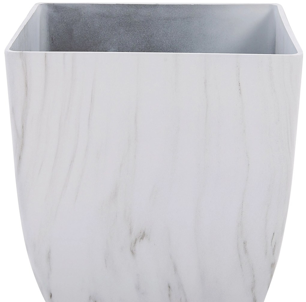Vaso di fiori marmo bianco quadrato 35 x 35 x 42 cm MIRO Beliani