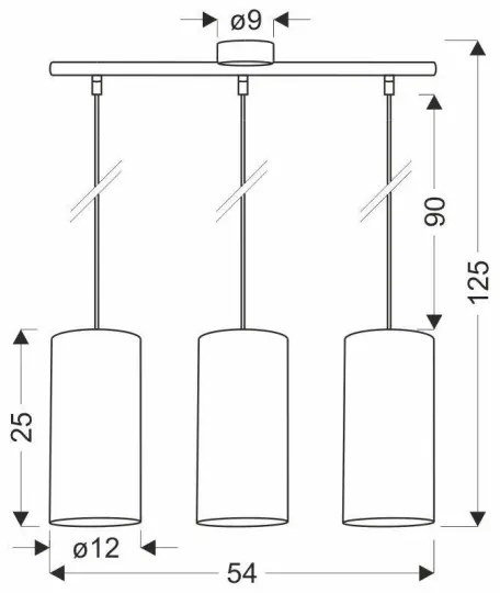 Lampadario a sospensione con filo FLERI 3xE27/60W/230V rattan
