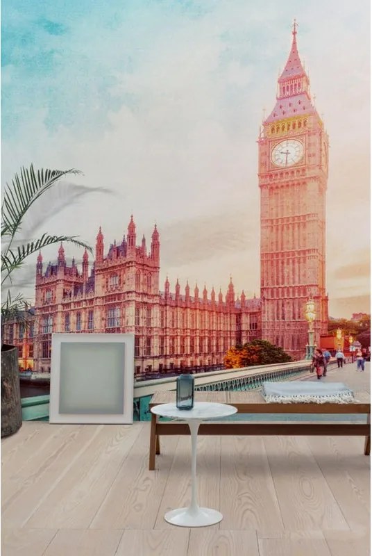 Fotomurale GRANDECOLIFE Bigben, azzurro, arancio 371X280 cm
