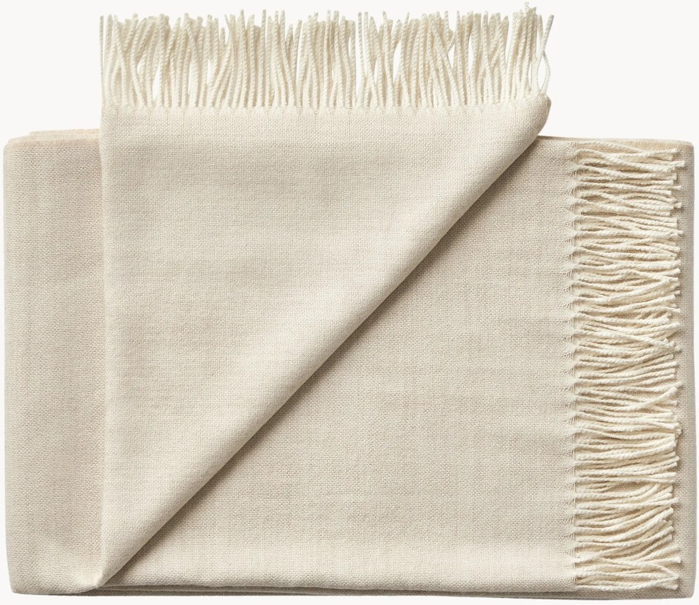 Coperta premium in baby alpaca con frange Panama