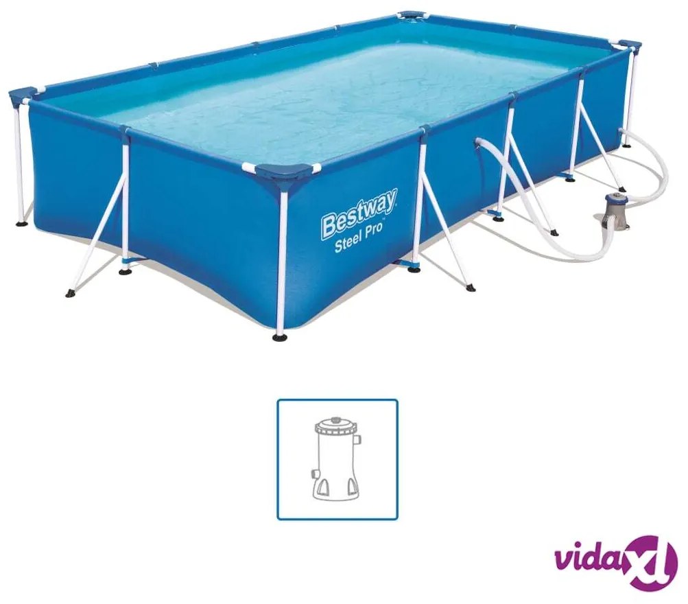 Bestway Steel Pro Set Piscina Rettangolare 400x211x81 cm 56424