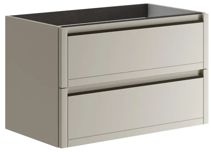 Mobile da bagno sotto lavabo TRATTO beige opaco L 79.5 x H 50 x P 45.5 cm 2 cassetti, lavabo non incluso