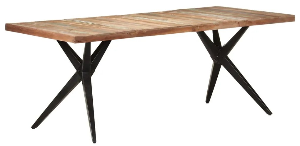Tavolo Da Pranzo 200x90x76 Cm İn Legno Massello Di Recupero /