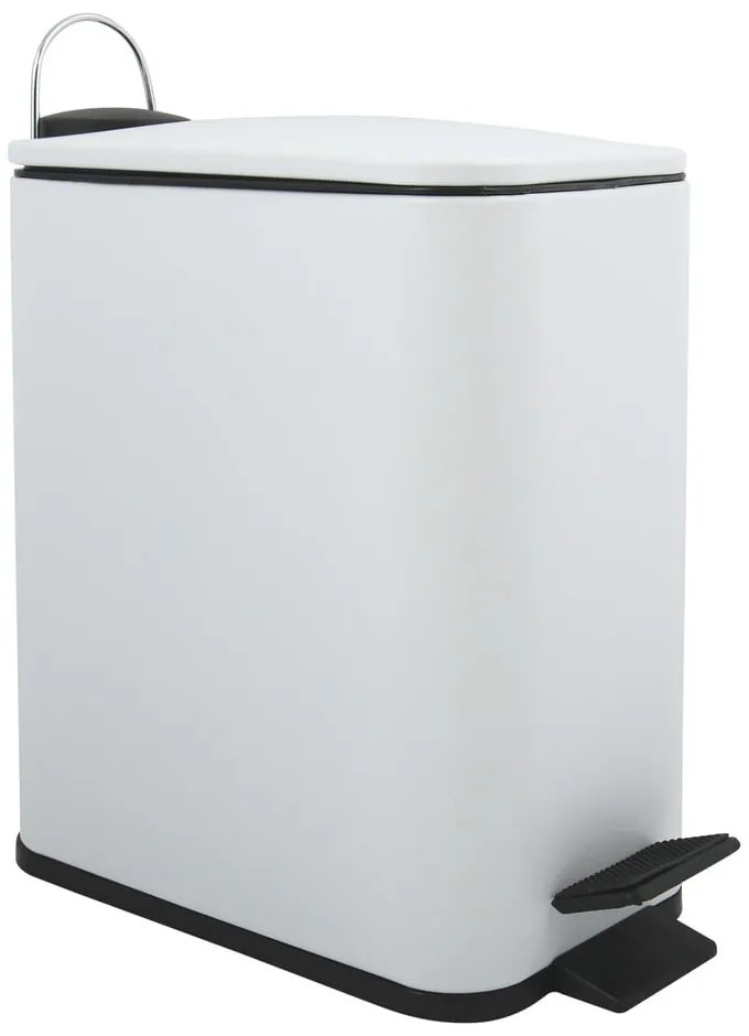 Cestino per la spazzatura bianco opaco in acciaio con pedale 5 l Erik – Spirella