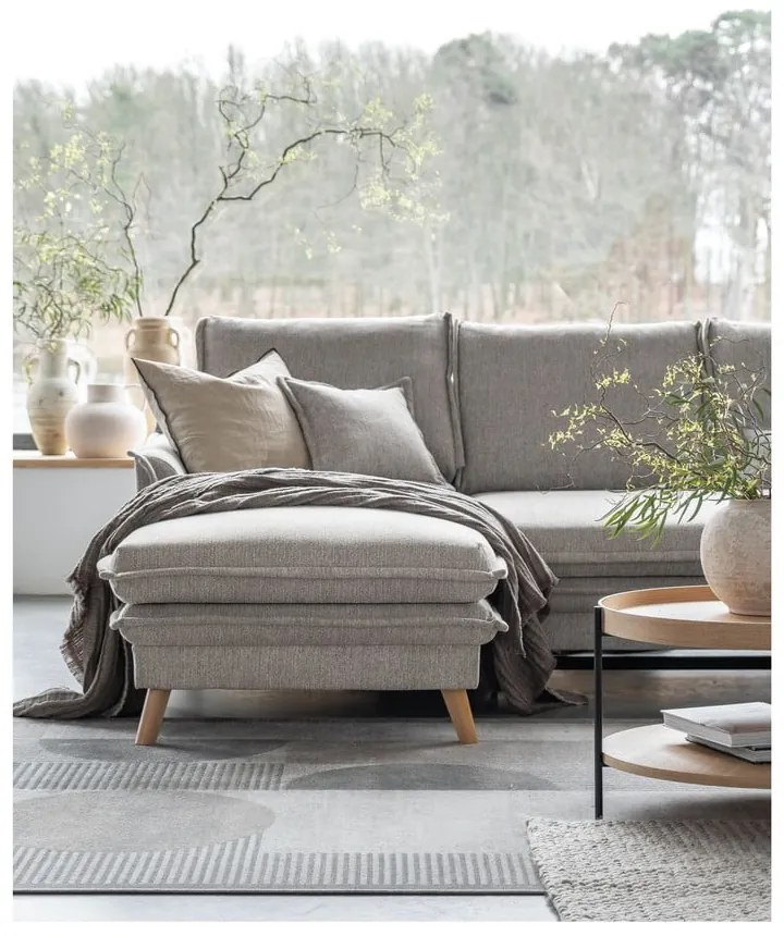 Divano angolare greige allungabile/con contenitore (con penisola a sinistra/con chaise lounge) Charming Charlie – Miuform