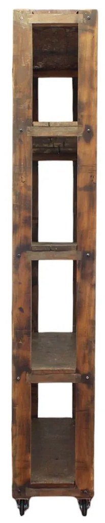 WINKY - mobile in legno riciclato con 5 ripiani su ruote