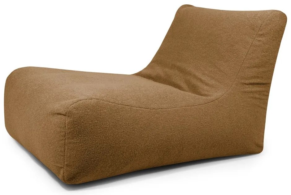 Puof a sacco marrone con rivestimento in bouclé Lounge 100 – SLOWDOWN