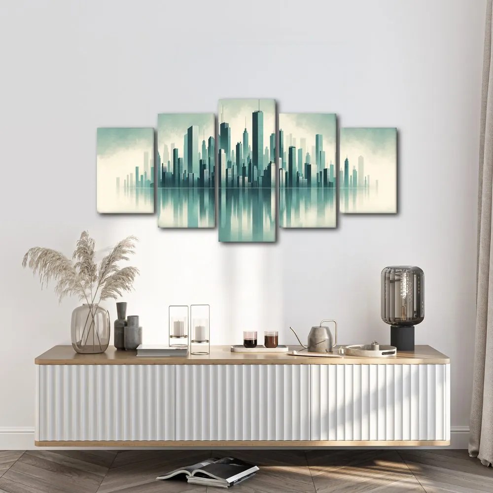Quadro su tela – Grattacieli avvolti nella nebbia