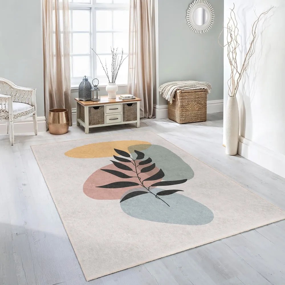 Passatoia color crema lavabile 80x200 cm Illustrated Autumn – Mila Home