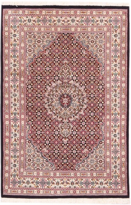 Moud Tappeto 100x150 Blu (Iran) Annodato A Mano