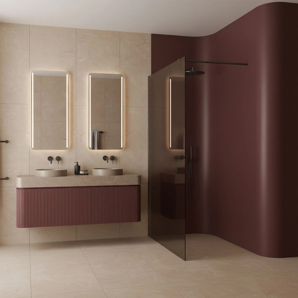 Parete doccia Rea Flexi Brown / Titan 130