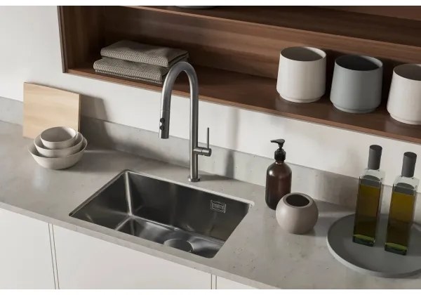 Deante BQO_D72M - Rubinetto lavello con doccetta estraibile OLFATO titanio