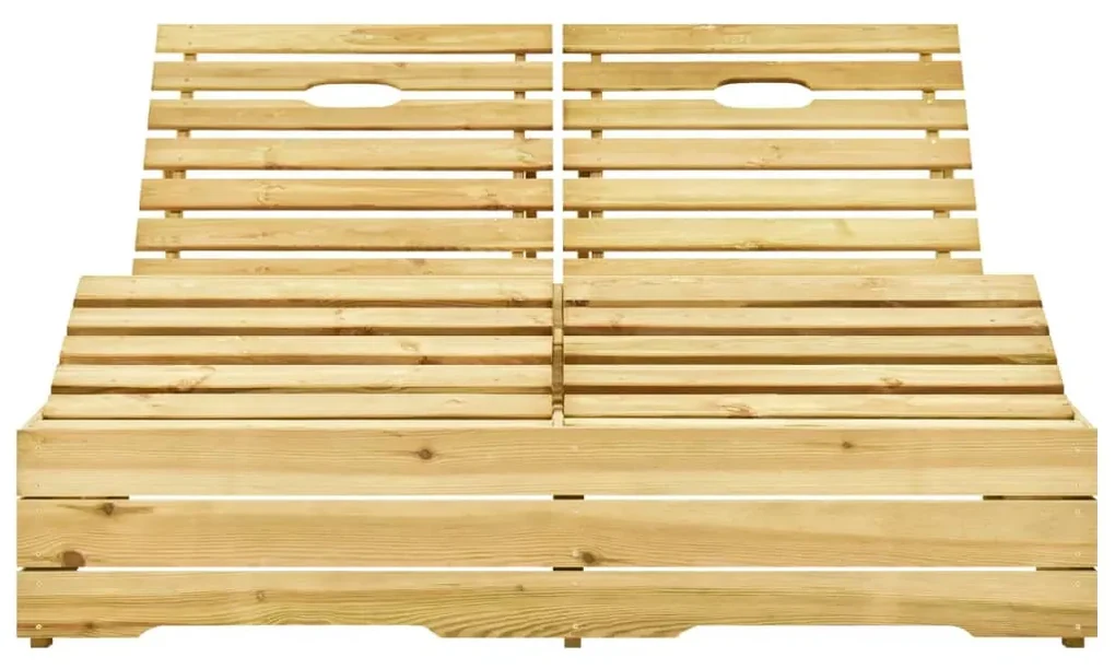 Lettino prendisole doppio in legno di pino impregnato