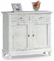 Madia credenza 2 porte legno shabby chic bianco consumato 112 x49x98