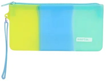 Astuccio Scuola Safta Azzurro Verde Giallo (21 x 10.5 x 2 cm)