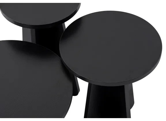 SET 3x Tavolino LUME diametro 28/33/43 cm nero