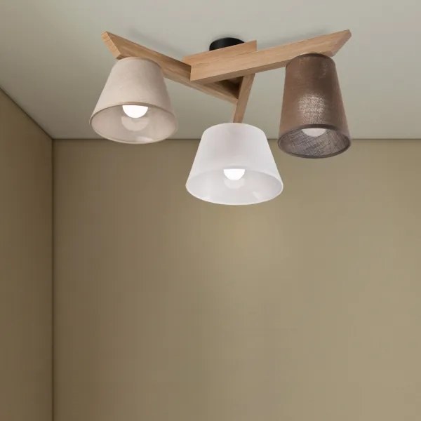 Brilagi - LED Lampadario a plafone ANTHONY 3xE14/40W/230V quercia