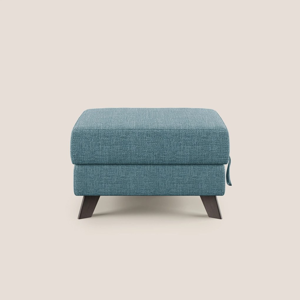 Moon Pouf contenitore e piedini alti in tessuto morbido ad intreccio soft-touch impermeabile T06