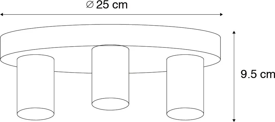 Plafoniera Smart Bronzo Rotonda Incl. 3 Wifi G95 - Facil