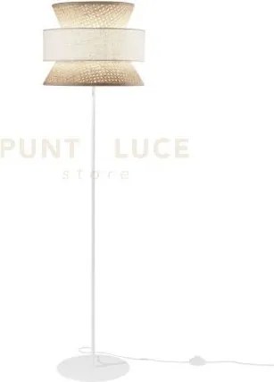 Piantana gazebo in rattan naturale e tessuto beige 1 luce attacco e...