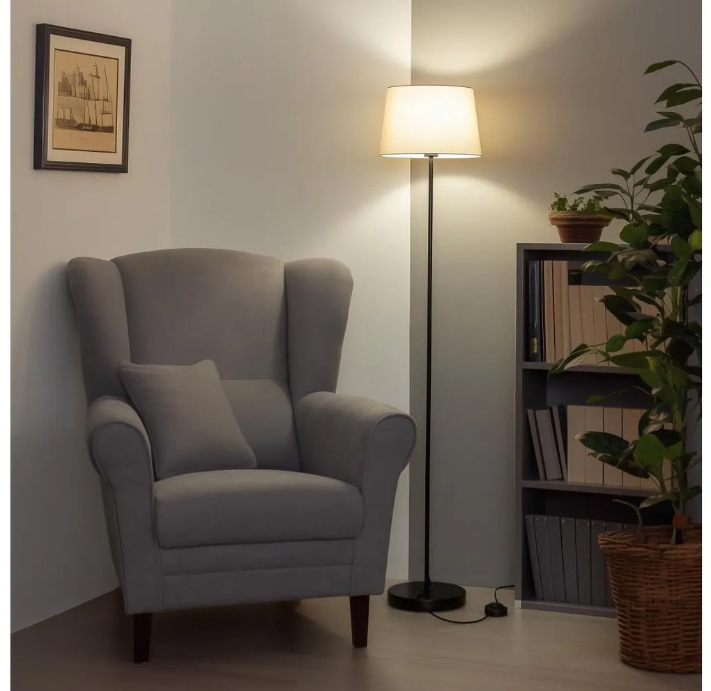 Brilagi - Lampada da terra LED CERIA 1xE27/40W/230V Ø 30 cm beige/nera