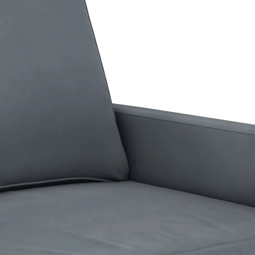 Set di divani 2 pz con cuscini grigio scuro in velluto