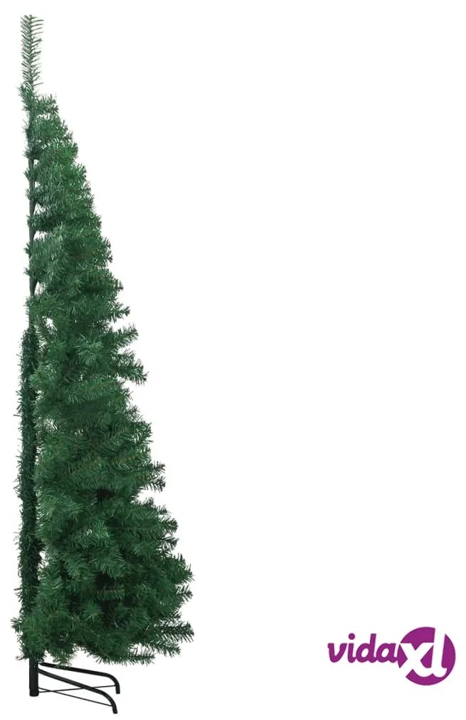 vidaXL Albero di Natale per Angolo con Supporto Verde 240 cm in PVC