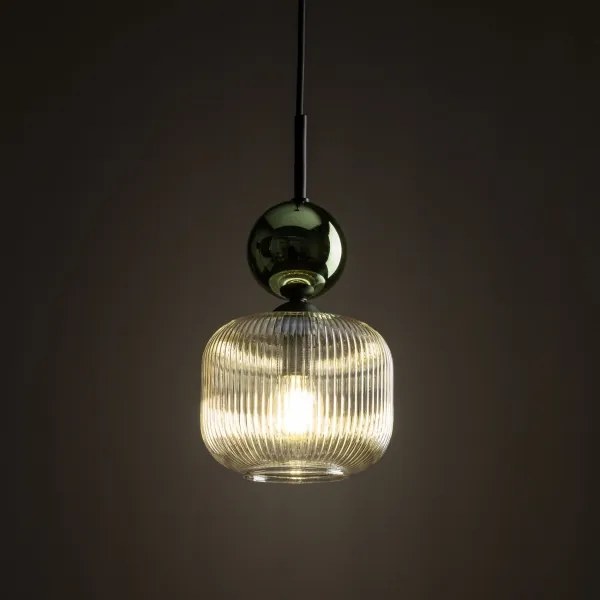 Lampada a sospensione con cord SOPHIA 1xE14/10W/230V nero/verde/fumé beige