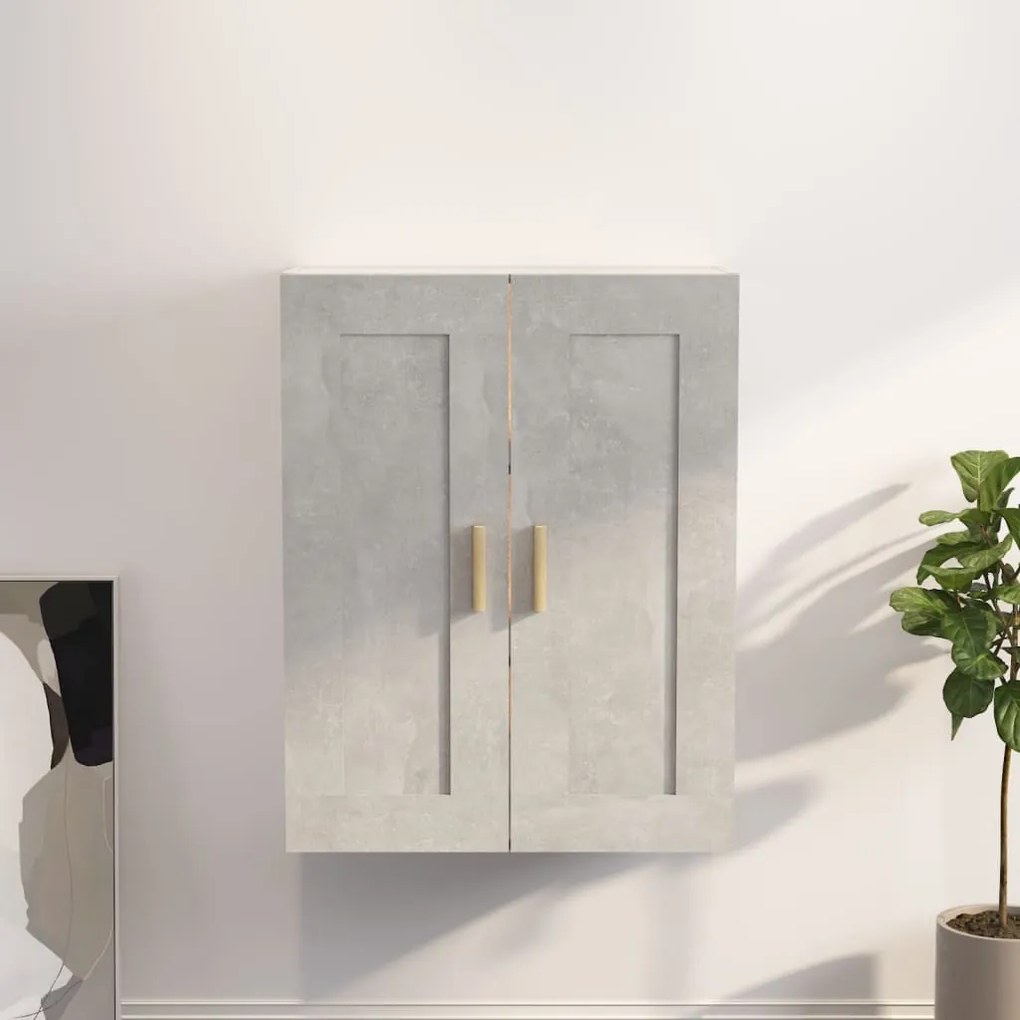 Mobile a parete grigio cemento 69,5x32,5x90cm legno multistrato