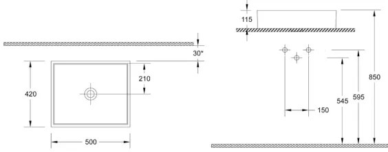 Isvea - Lavabo da appoggio PURITY 50x42 cm ceramica/bianco