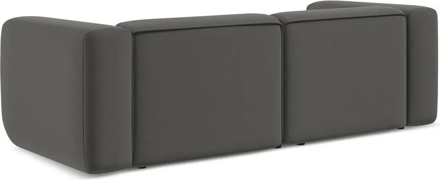 Divano grigio con rivestimento in velluto 228 cm Ekahi – Makamii