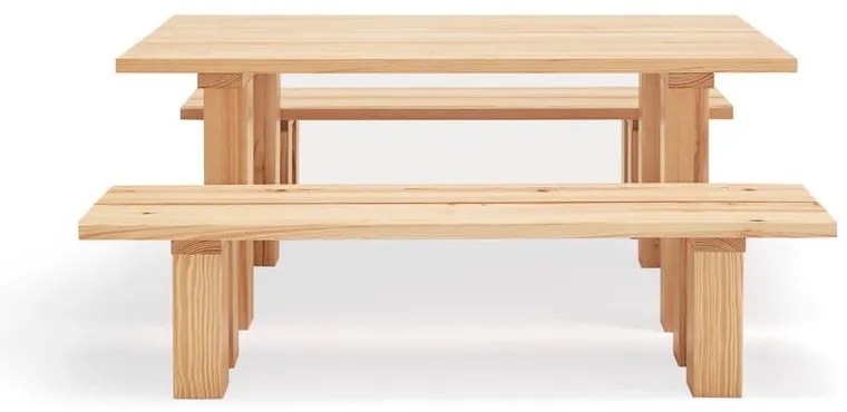 Tavolo da pranzo con piano in legno di pino 100x180 cm Banda - Teulat