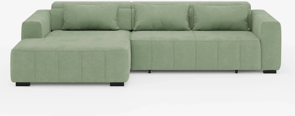 Doric Divano angolare con penisola e sedute allungabili con relax elettrico - poggiatesta reclinabili in tessuto smacchiabile T23