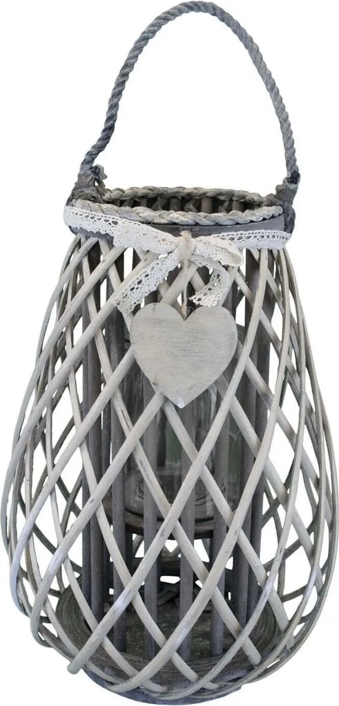 GEORGIE - lanterna in vimini tondo 16 x 46 cm