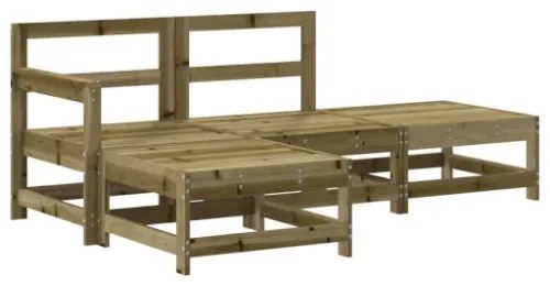 Set Salotto da Giardino 4 pz in Legno Impregnato di Pino