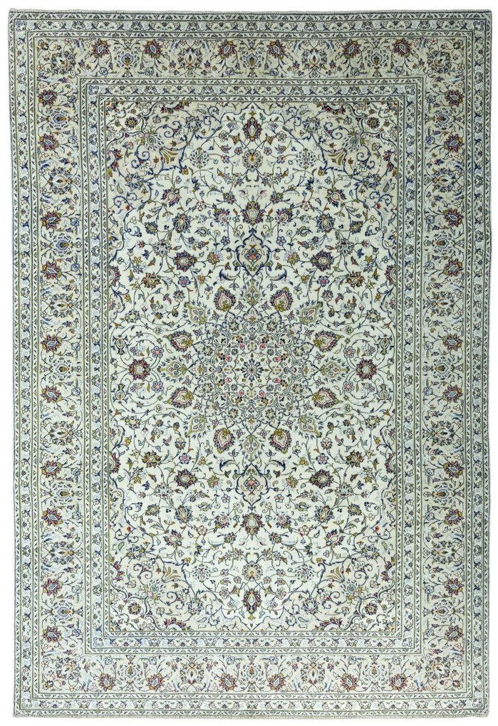 Kashan Tappeto persiano 350x240 Beige (Iran) Annodato A Mano